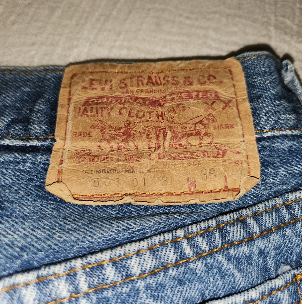 Levi's 501 Button Fly Men's Blue Straight-Leg Jeans 36×36
